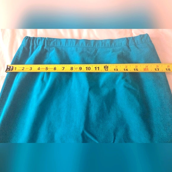 Aqua Blue Washable Faux Suede Skirt and Jacket Suit Set Size 12 - Picture 14 of 16